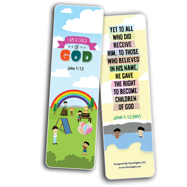 Biblical Affirmations Bookmarks Cards for Kids Series 2 (12-Pack)