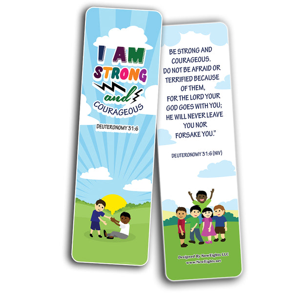 Biblical Affirmations Bookmarks Cards for Kids Series 2 (12-Pack)