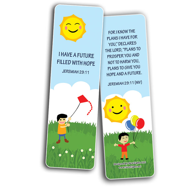 Biblical Affirmations Bookmarks Cards for Kids Series 2 (12-Pack)