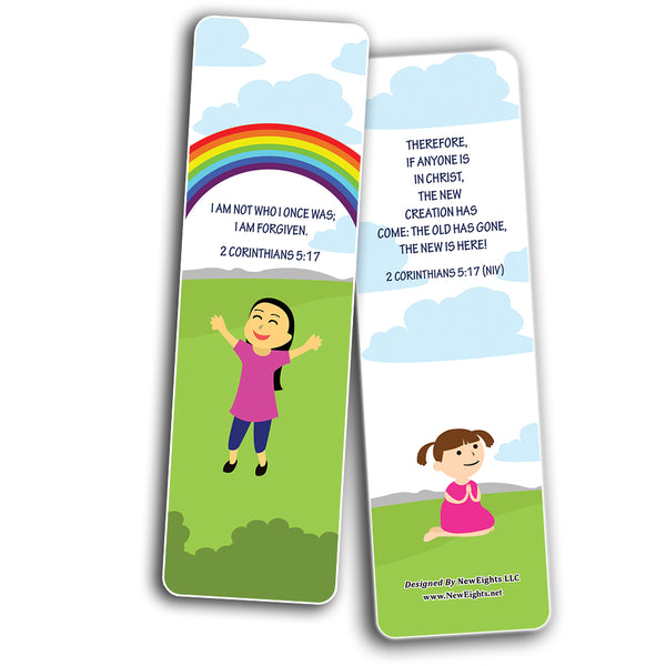 Biblical Affirmations Bookmarks Cards for Kids Series 2 (12-Pack)
