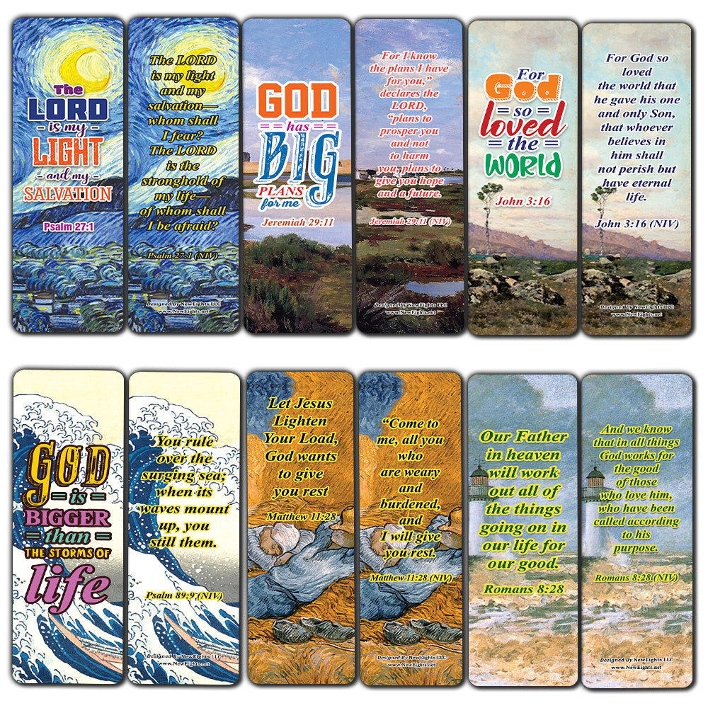 Christian Scriptures Bookmarks - Paintings Art (60-Pack)