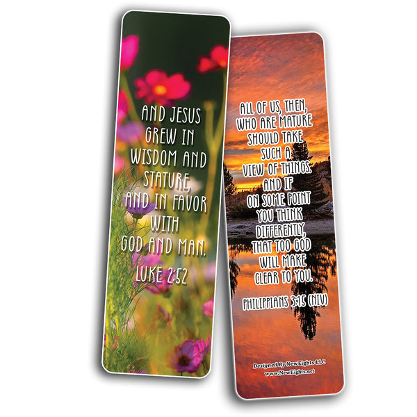 Christian Maturity Growth Encouraging Bible Verses Bookmarks (30-Pack)