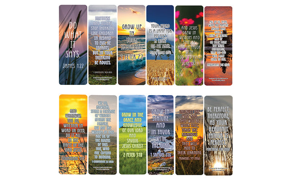 Christian Maturity Growth Encouraging Bible Verses Bookmarks (12-Pack)
