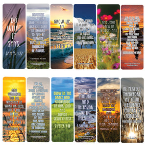 Christian Maturity Growth Encouraging Bible Verses Bookmarks (30-Pack)