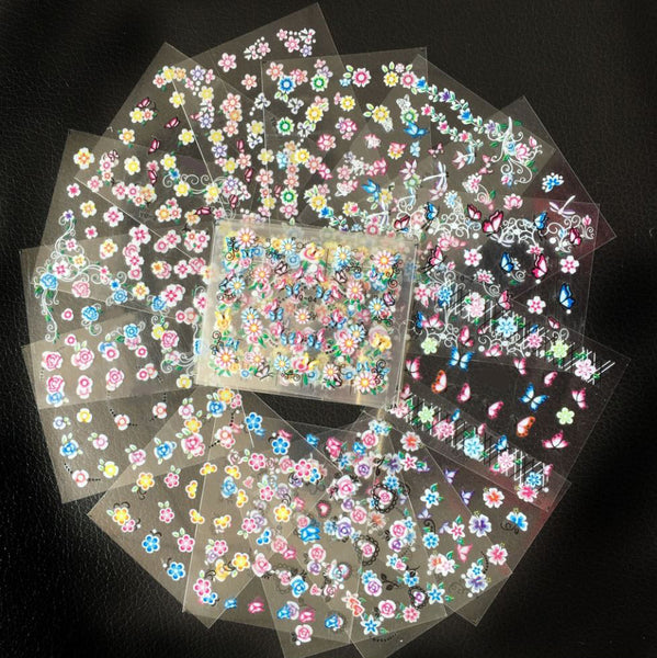 New8Beauty Nail Art Stickers Decals Series 7 (50-Pack) - 3D Assorted