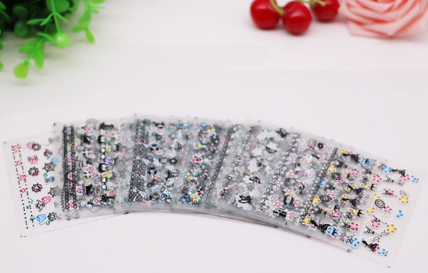 New8Beauty Nail Art Stickers Decals Series 7 (50-Pack) - 3D Assorted