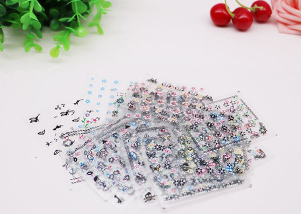 New8Beauty Nail Art Stickers Decals Series 7 (50-Pack) - 3D Assorted