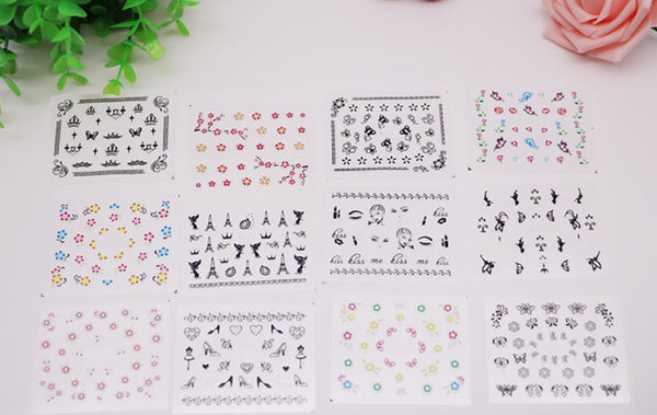New8Beauty Nail Art Stickers Decals Series 7 (50-Pack) - 3D Assorted