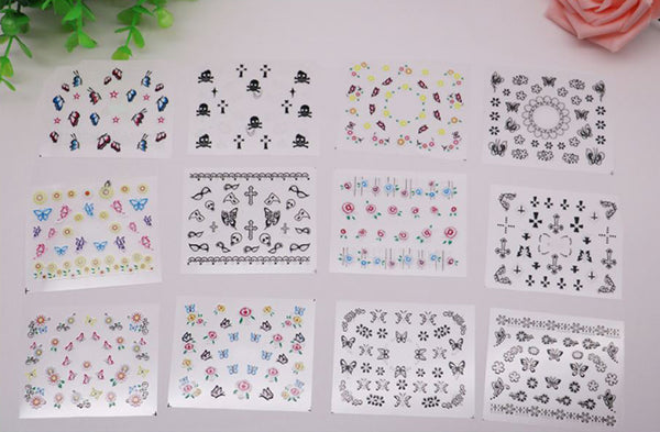 New8Beauty Nail Art Stickers Decals Series 7 (50-Pack) - 3D Assorted