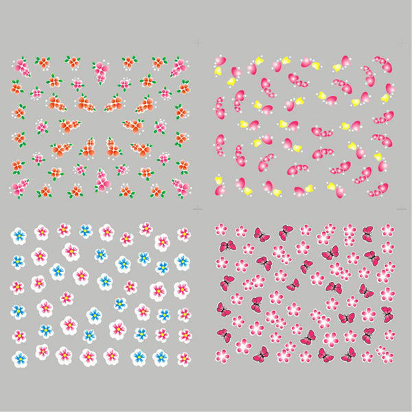 New8Beauty Nail Art Stickers Decals Series 8 (10-Pack) - 3D Assorted