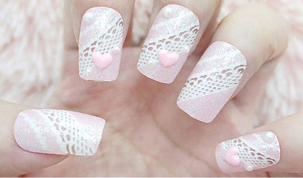 New8Beauty Nail Art Stickers Decals Series 11A (30-Pack) - White Lace