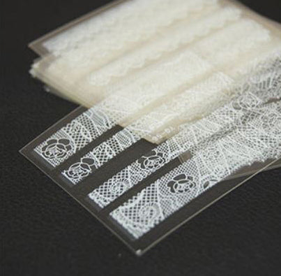 New8Beauty Nail Art Stickers Decals Series 11A (30-Pack) - White Lace