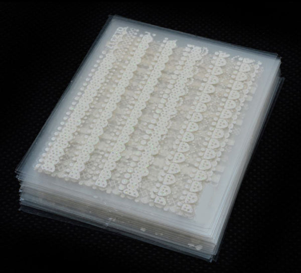 New8Beauty Nail Art Stickers Decals Series 11A (30-Pack) - White Lace