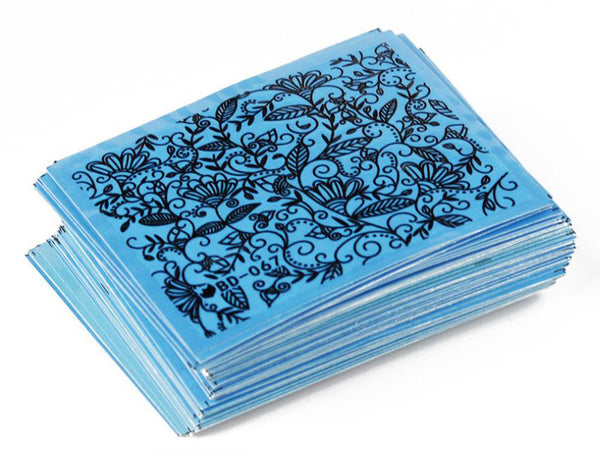 New8Beauty Nail Art Stickers Decals Series 12A (72-Pack) - Blue Base Black Pattern Lace