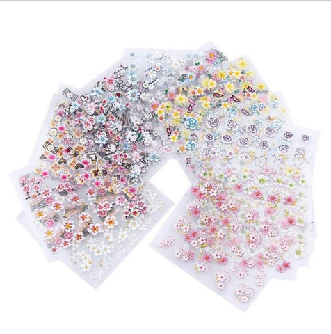 New8Beauty Nail Art Stickers Decals Series 13 (30-Pack) - 3D Flowers