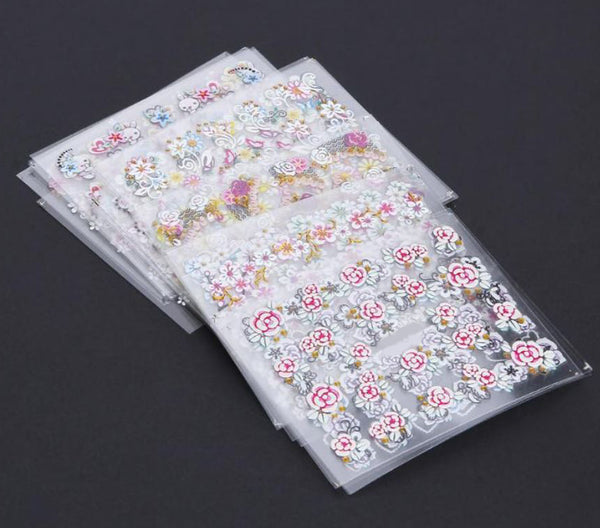 New8Beauty Nail Art Stickers Decals Series 13 (30-Pack) - 3D Flowers