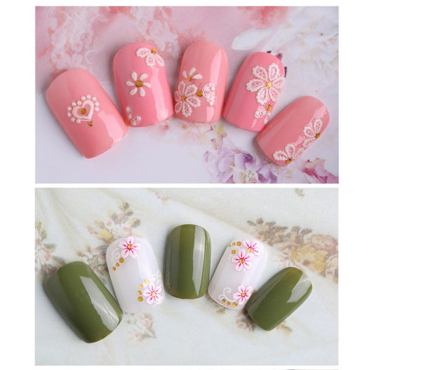 New8Beauty Nail Art Stickers Decals Series 13 (30-Pack) - 3D Flowers