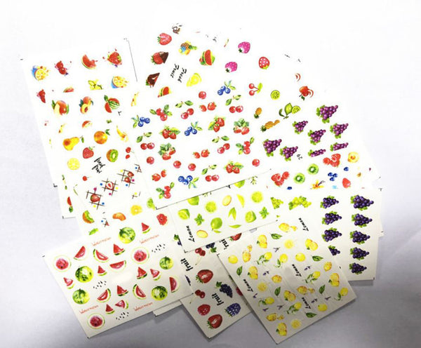 New8Beauty Nail Art Stickers Decals Series 15 (18-Pack) - Colorful Fruits