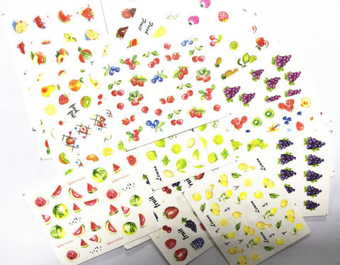 New8Beauty Nail Art Stickers Decals Series 15 (18-Pack) - Colorful Fruits