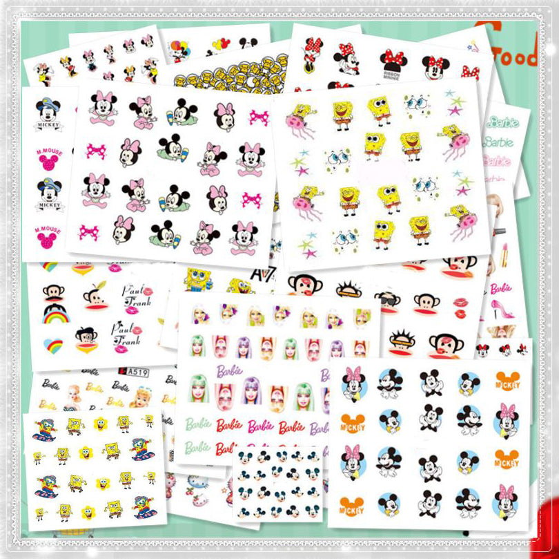 New8Beauty Nail Art Stickers Decals Series 16 (50-Pack) - Animal Cartoons