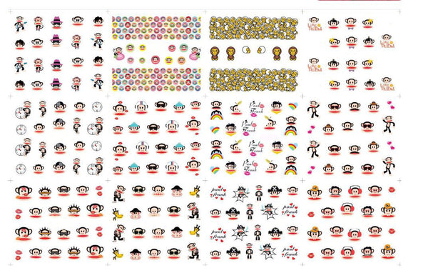 New8Beauty Nail Art Stickers Decals Series 16 (50-Pack) - Animal Cartoons