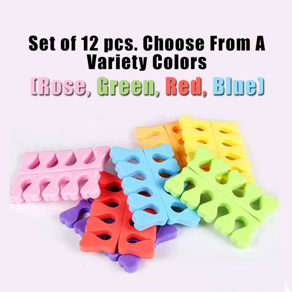New8Beauty Toe Separators Toe Spacers Variety Colors Series (12 Pairs)- Apply Nail Polish During Pedicure Manicure - Stocking Stuffers for Women Girls - Nail Spa Party Supplies (Multicolors 12-Pairs)