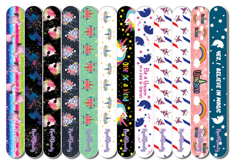 New8Beauty Emery Boards for Nails - Unicorn (12-Pack) - For Girls Teens Ladies Moms Working Women Wife Girlfriend Her