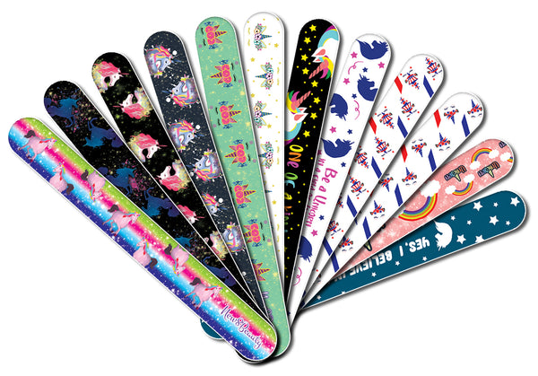 New8Beauty Emery Boards for Nails - Unicorn (24-Pack) - Perfect for Girls Teens Teen Girls for a mani-pedi session