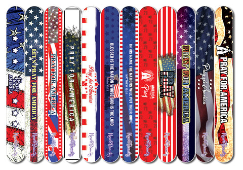 Christian Emery Board - Amazing Faith Woman (12-Pack) (Nails - Pray for America (12-Pack) - Manicure Pedicure - Stocking Stuffers Premium Quality Gift Ideas for Women and Men