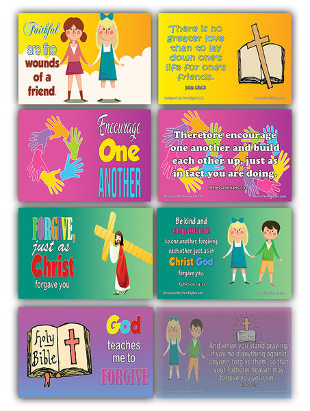 Daily Devotional Topical Bible Verses for Kids NIV Flashcards (30 cards x 2 set )