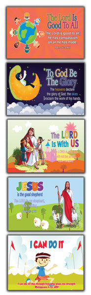 Inspirational Bible Verses Flash Cards NIV Version NIV Flashcards (30 cards x 2 set ) - Effective Illustrations for Kids