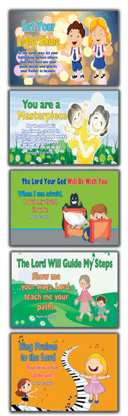 Inspirational Bible Verses Flash Cards NIV Version NIV Flashcards (30 cards x 2 set ) - Effective Illustrations for Kids