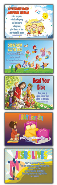 Inspirational Bible Verses Flash Cards NIV Version NIV Flashcards (30 cards x 2 set ) - Effective Illustrations for Kids