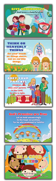 Inspirational Bible Verses Flash Cards NIV Version (30 cards x 4 set ) - Perfect Giveaways for Sunday Schools and Children?s Birthday Parties