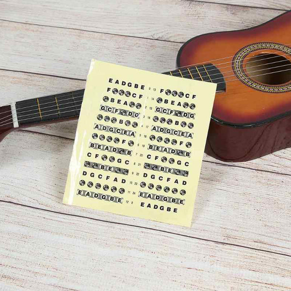 NewEights Guitar Fretboard Note Decals Sticker Guide (Black Note Icons) for Beginners - Build your musical foundationÂ & learn frustration-free from the start