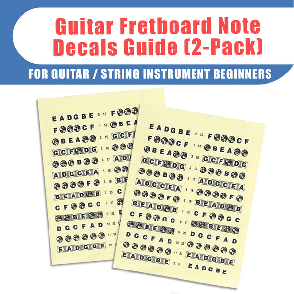 NewEights Guitar Fretboard Note Decals Sticker Guide (Black Note Icons) for Beginners - Build your musical foundationÂ & learn frustration-free from the start
