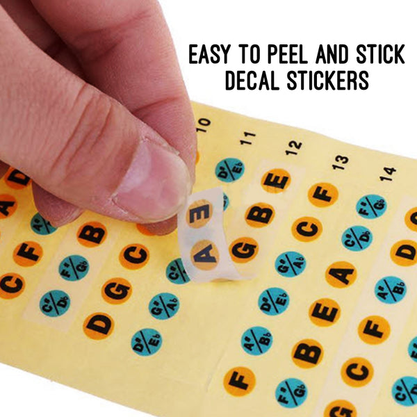 NewEights Guitar Fretboard Transparent Note Decals for Beginner Self Learning Guide FREE NewEights Guitar Pick - Cool Gifts for Men Women Youth Guitarists - Great Stocking Stuffers for Christmas