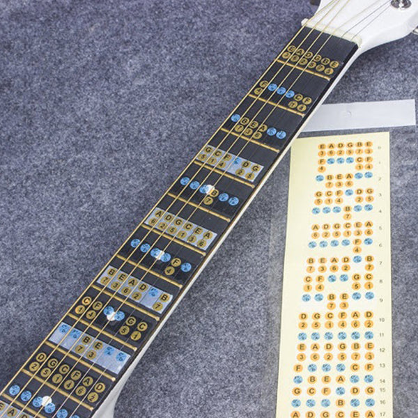 NewEights Guitar Fretboard Transparent Note Decals for Beginner Self Learning Guide FREE NewEights Guitar Pick - Cool Gifts for Men Women Youth Guitarists - Great Stocking Stuffers for Christmas