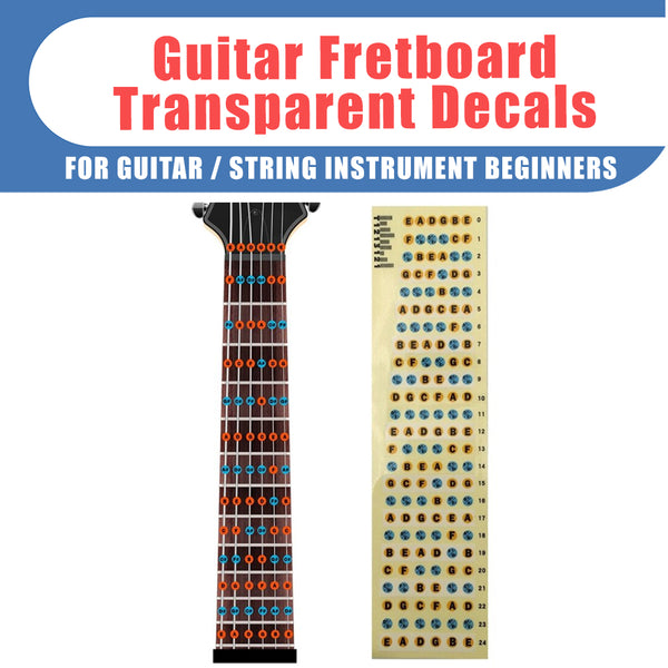 NewEights Guitar Fretboard Transparent Note Decals for Beginner Self Learning Guide FREE NewEights Guitar Pick - Cool Gifts for Men Women Youth Guitarists - Great Stocking Stuffers for Christmas