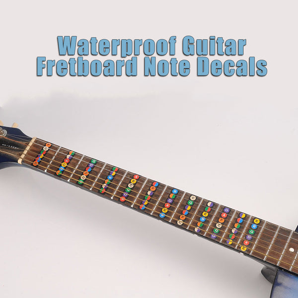NewEights Guitar Fretboard Note Decals Sticker Color Coded Guide (2-Pack) for Guitar Beginners Gift - FREE 1 Guitar Pick - Cool Gifts for Men Women Youth Guitarists - For Electric & Acoustic Guitars