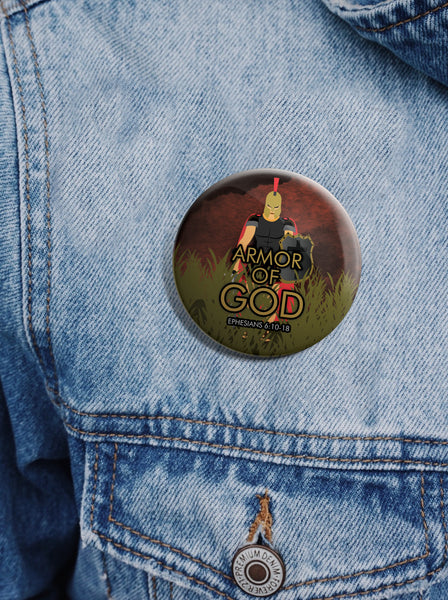 Christian Pinback Buttons - Armor of God (10-Pack)