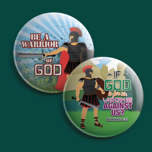 Christian Pinback Buttons - Armor of God (10-Pack)
