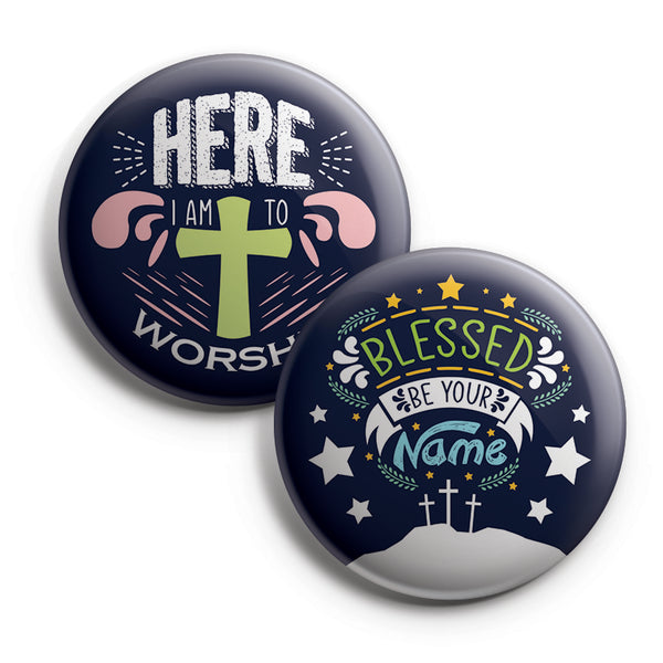 "NewEights Religious Pinback Buttons - Christ is Enough (10-Pack) - Large 2.25"" VBS Sunday School Easter Baptism Thanksgiving Christmas Rewards Encouragement Gift"