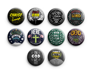 "NewEights Religious Pinback Buttons - Christ is Enough (10-Pack) - Large 2.25"" VBS Sunday School Easter Baptism Thanksgiving Christmas Rewards Encouragement Gift"