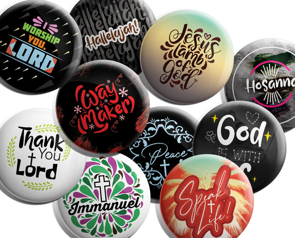 NewEights Religious Pinback Buttons - Way Maker (10-Pack) - Large 2.25" VBS Sunday School Easter Baptism Thanksgiving Christmas Rewards Encouragement Gift Token for Boys, Girls, Teens & Adults