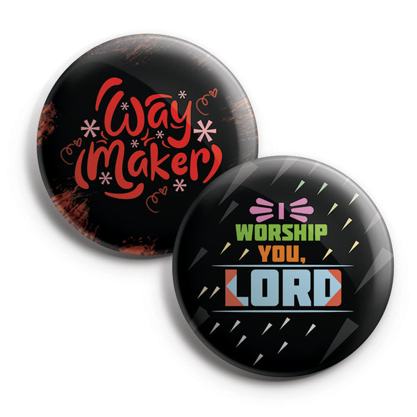 NewEights Religious Pinback Buttons - Way Maker (10-Pack) - Large 2.25" VBS Sunday School Easter Baptism Thanksgiving Christmas Rewards Encouragement Gift Token for Boys, Girls, Teens & Adults