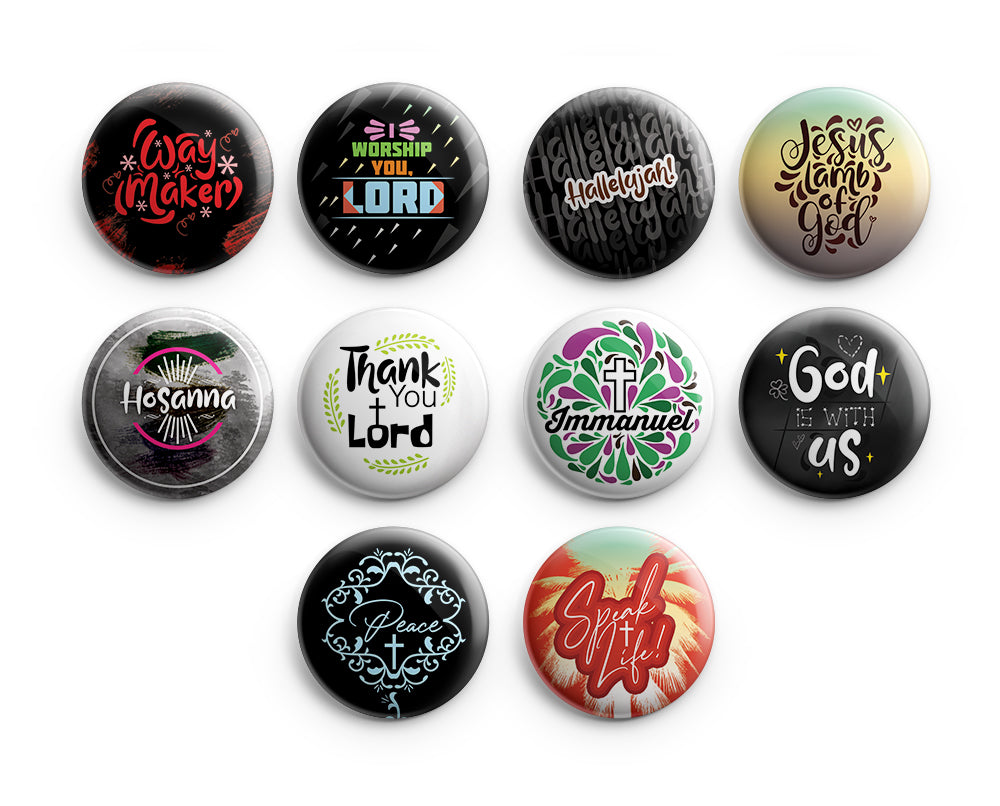 NewEights Religious Pinback Buttons - Way Maker (10-Pack) - Large 2.25" VBS Sunday School Easter Baptism Thanksgiving Christmas Rewards Encouragement Gift Token for Boys, Girls, Teens & Adults