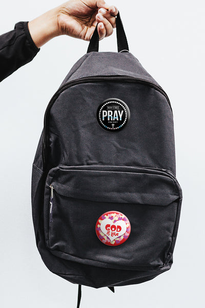 "Religious Pinback Buttons - Pray (10-Pack) - Large 2.25"" VBS Sunday School Easter Baptism Thanksgiving Christmas Rewards Encouragement Gift"