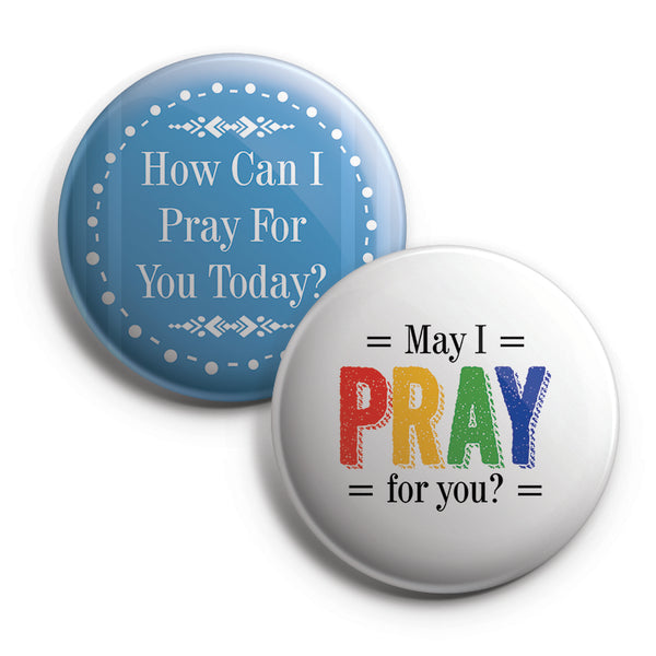 "Religious Pinback Buttons - Pray (10-Pack) - Large 2.25"" VBS Sunday School Easter Baptism Thanksgiving Christmas Rewards Encouragement Gift"