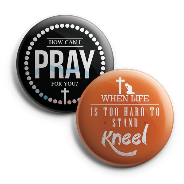 "Religious Pinback Buttons - Pray (10-Pack) - Large 2.25"" VBS Sunday School Easter Baptism Thanksgiving Christmas Rewards Encouragement Gift"